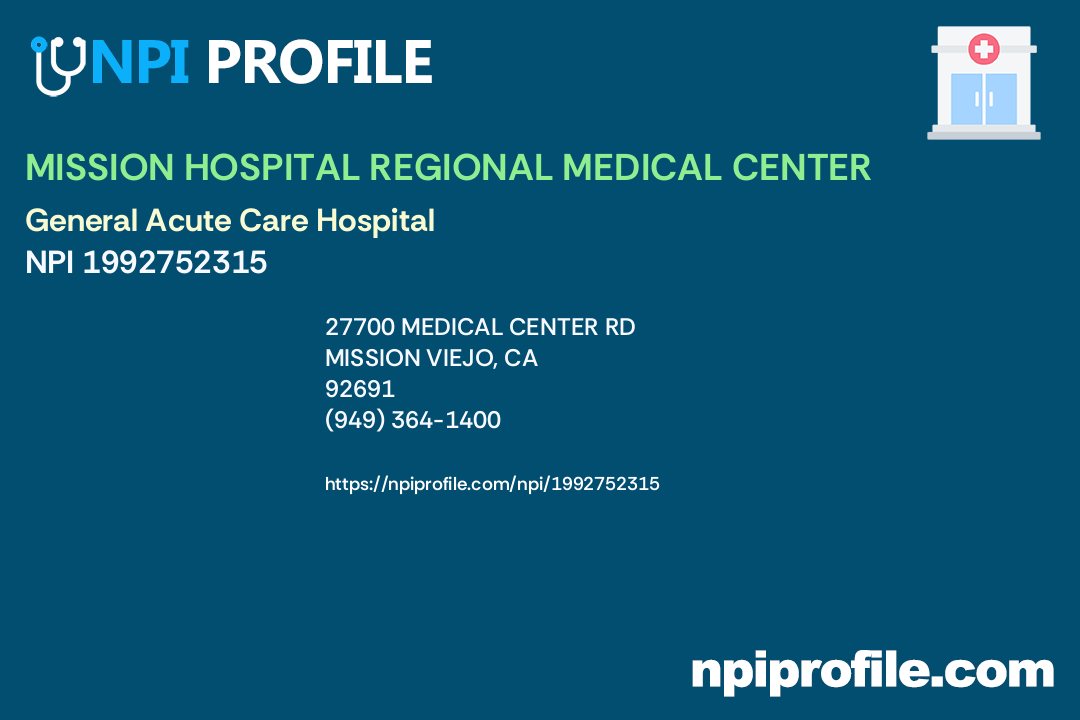 MISSION HOSPITAL, NPI 1992752315 General Acute Care Hospital in