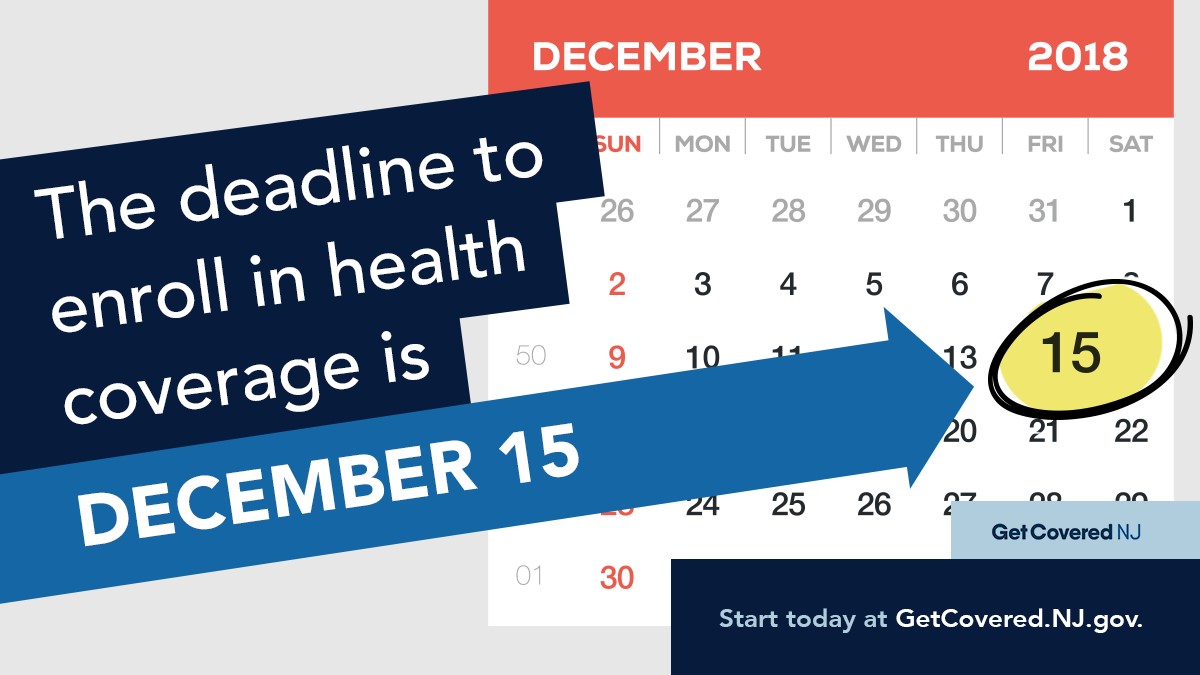 Get Covered New Jersey Healthcare Open Enrollment Ends December 15th