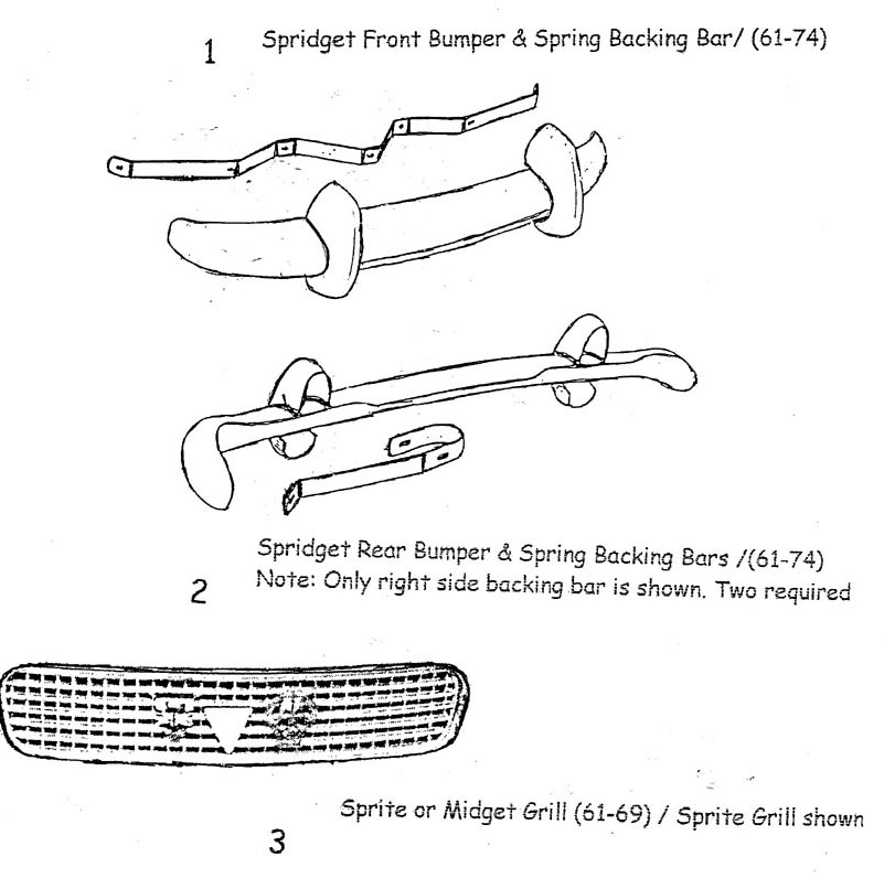 How to convert MG Midget rubber bumper to chrome bumper