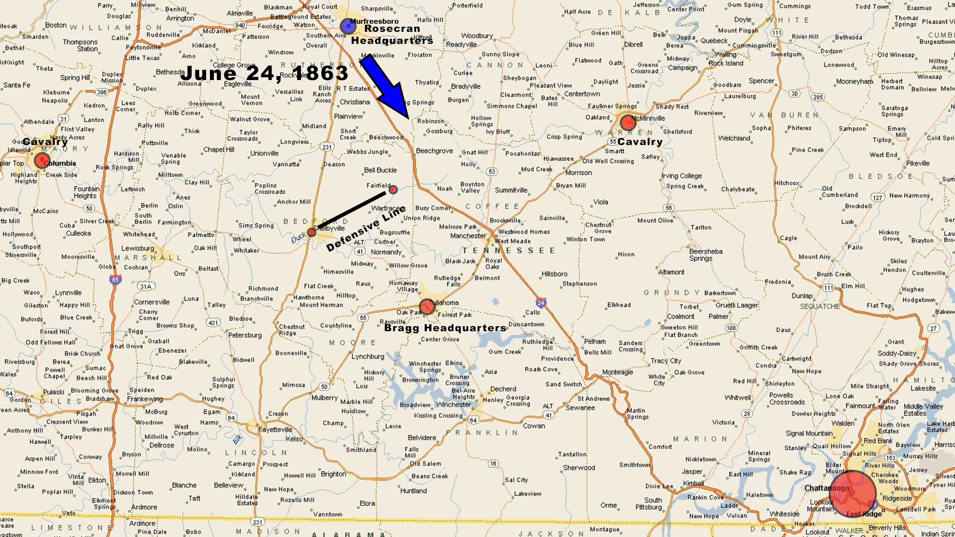 Battle Of Chickamauga Map