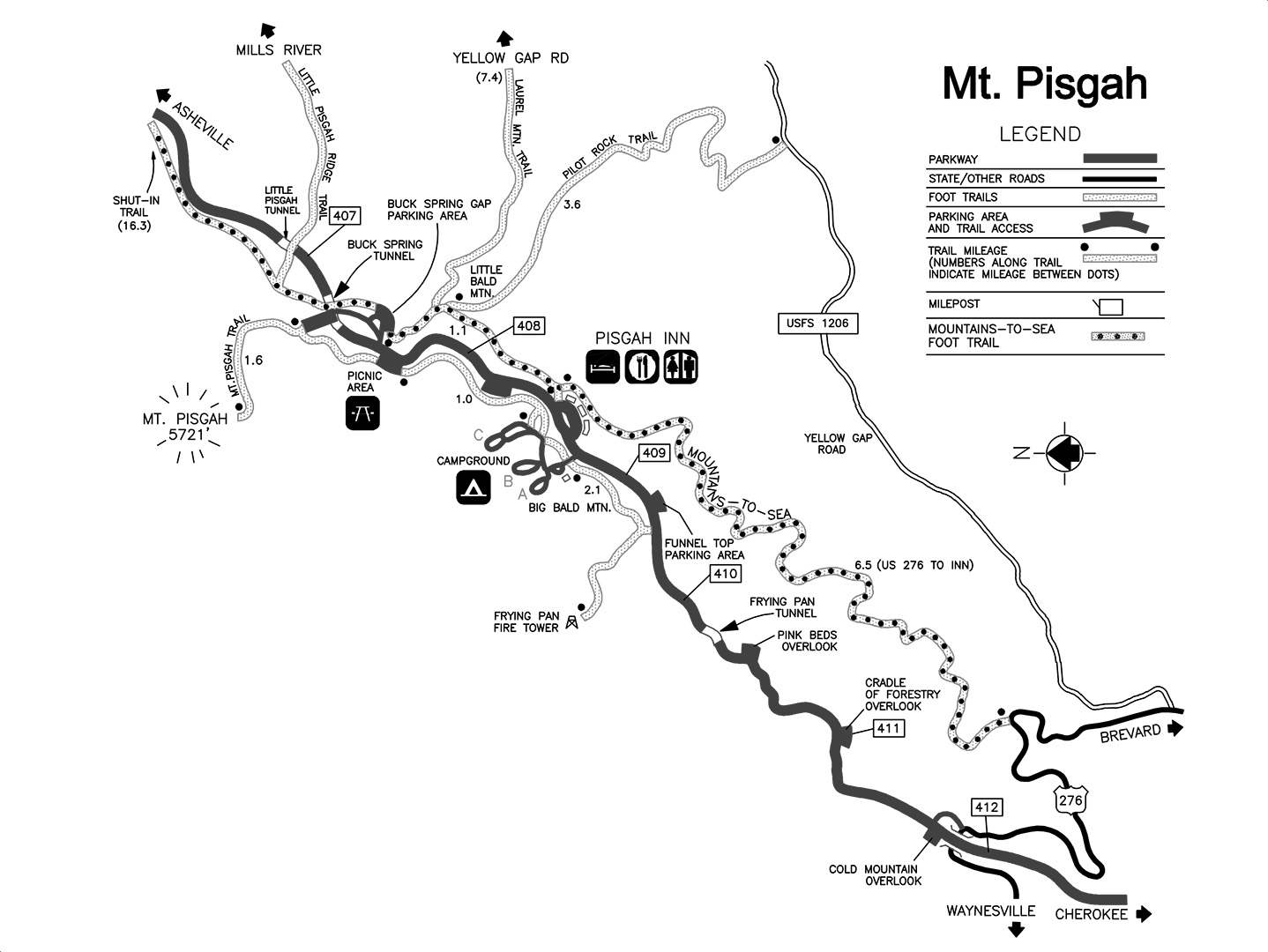 Blue Ridge Parkway MOUNT PISGAH RECREATION AREA (MP 407412)