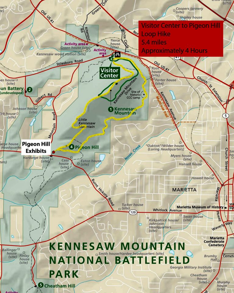 Kennesaw Mountain National Battlefield Park VISITOR CENTER TO PIGEON