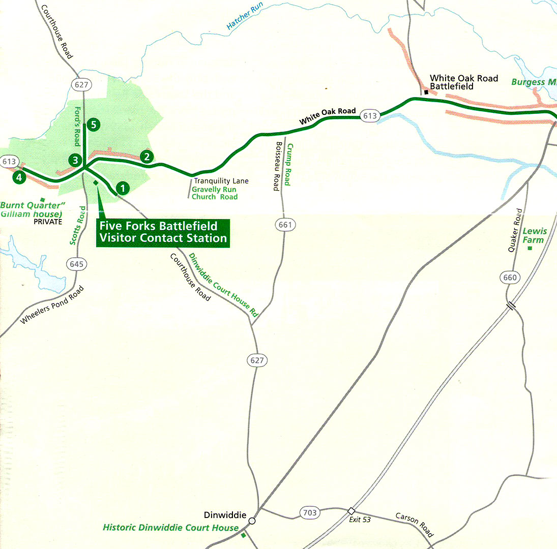 Petersburg National Battlefield FIVE FORKS BATTLEFIELD DRIVING TOUR