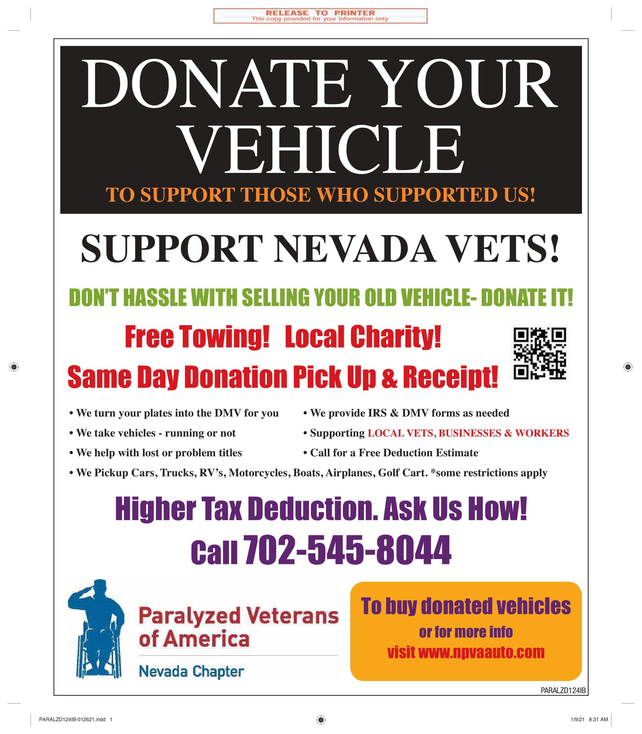 Paralyzed Veteran Charity | Vehicle Donation