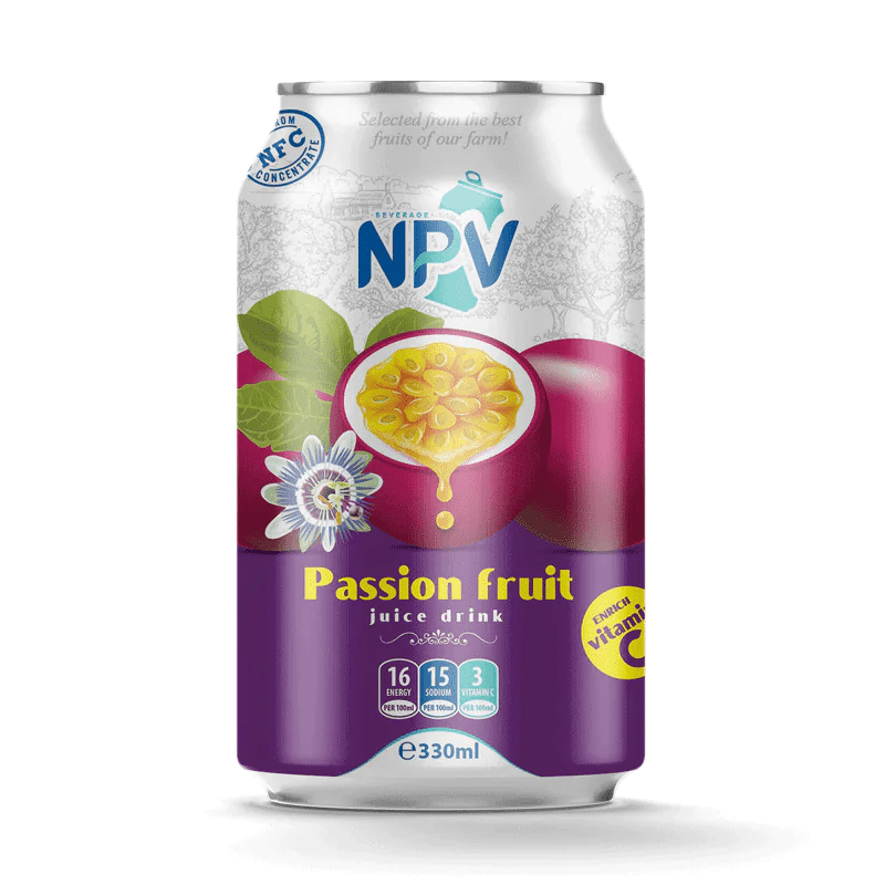 Passion Fruit Juice Drink 330ml Can NPV Brand NPV Beverage
