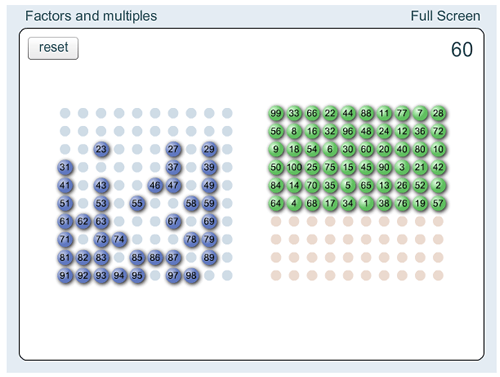 Factors and Multiples Game