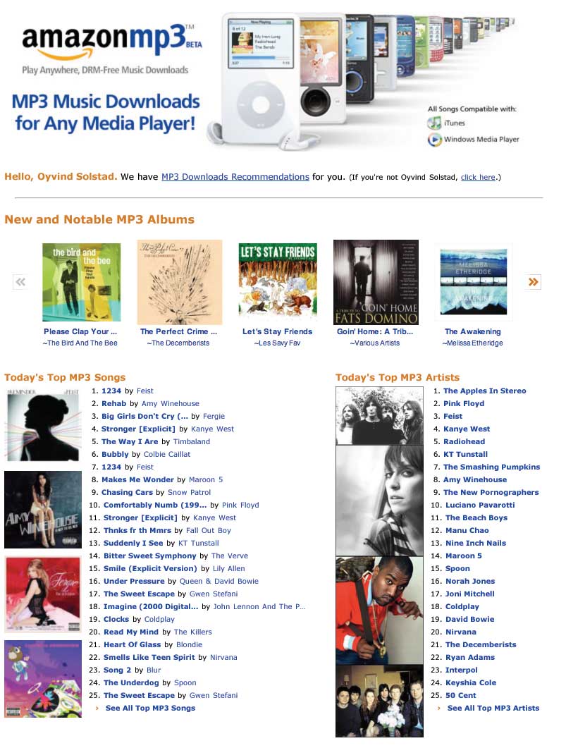 Amazon selger nå musikk uten DRM