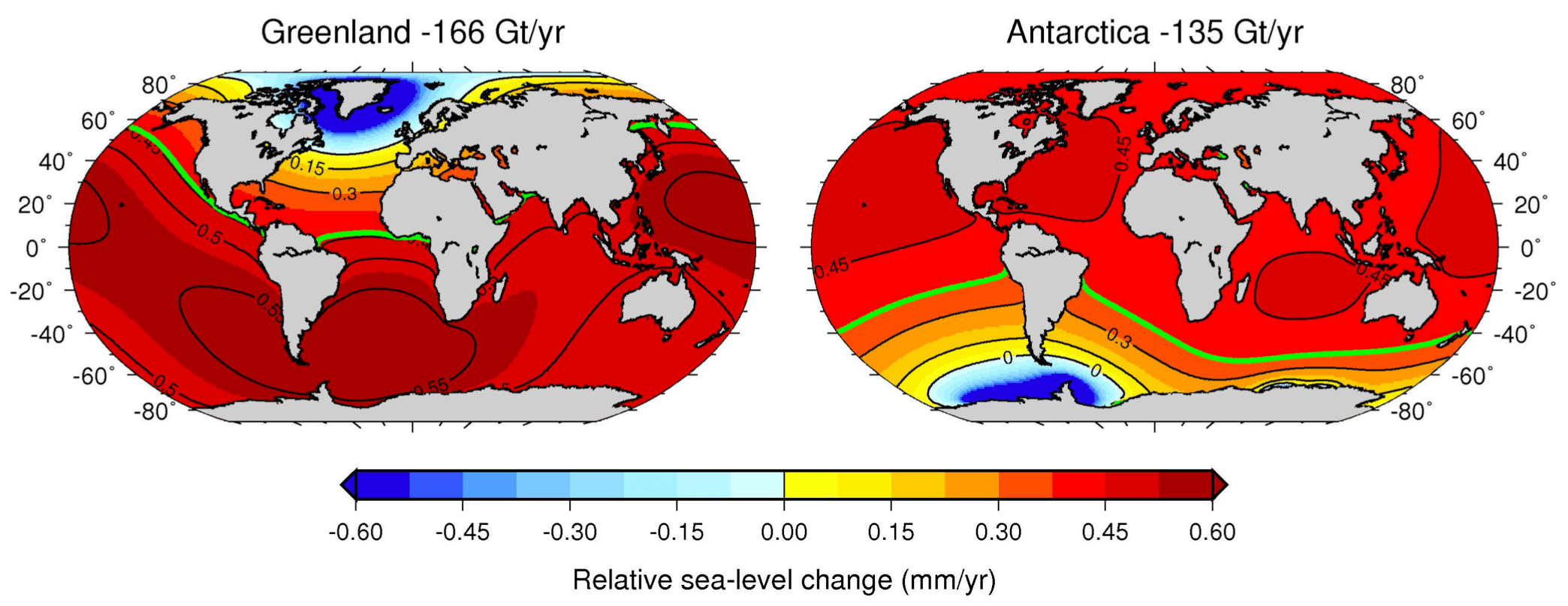 Where will sea level rise most from ice sheet melt? National Snow and