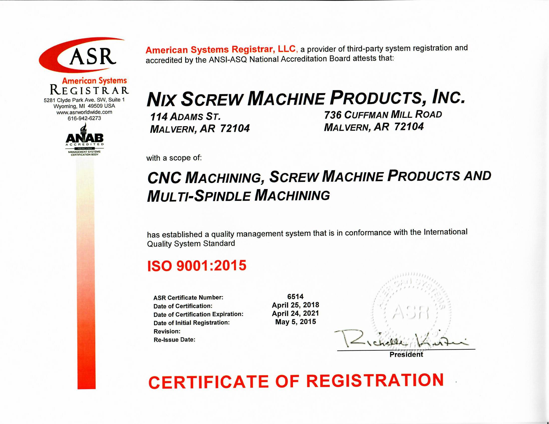 ISO Certified Swiss CNC Machining Nix Screw Machine Shop Arkansas