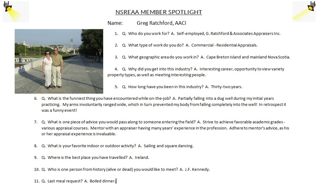 Member Spotlight Greg Ratchford, AACI Nova Scotia Real Estate