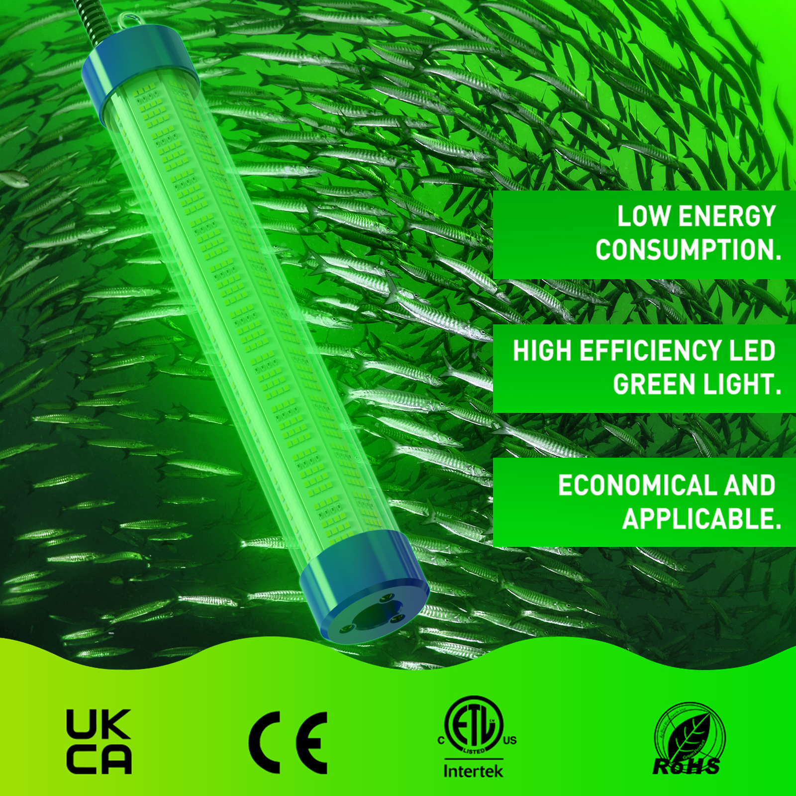 Why are underwater green fishing lights so popular with fishing boats