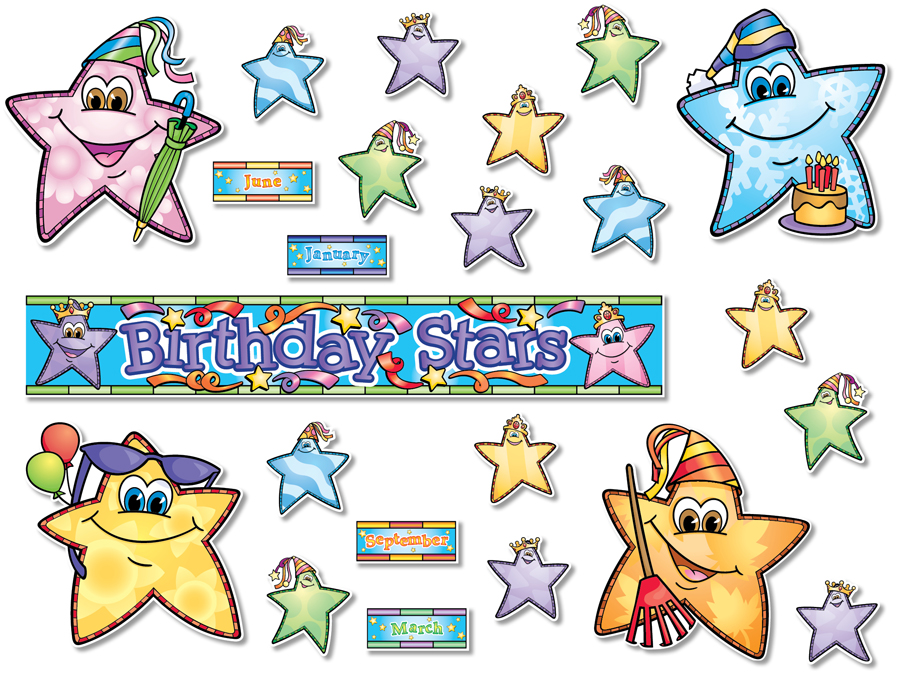 NS3007 Birthday Stars Bulletin Board Set North Star Teacher Resources