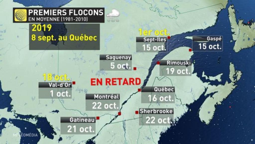 MétéoMédia affirme que la neige pourrait arriver sur le sud du Québec