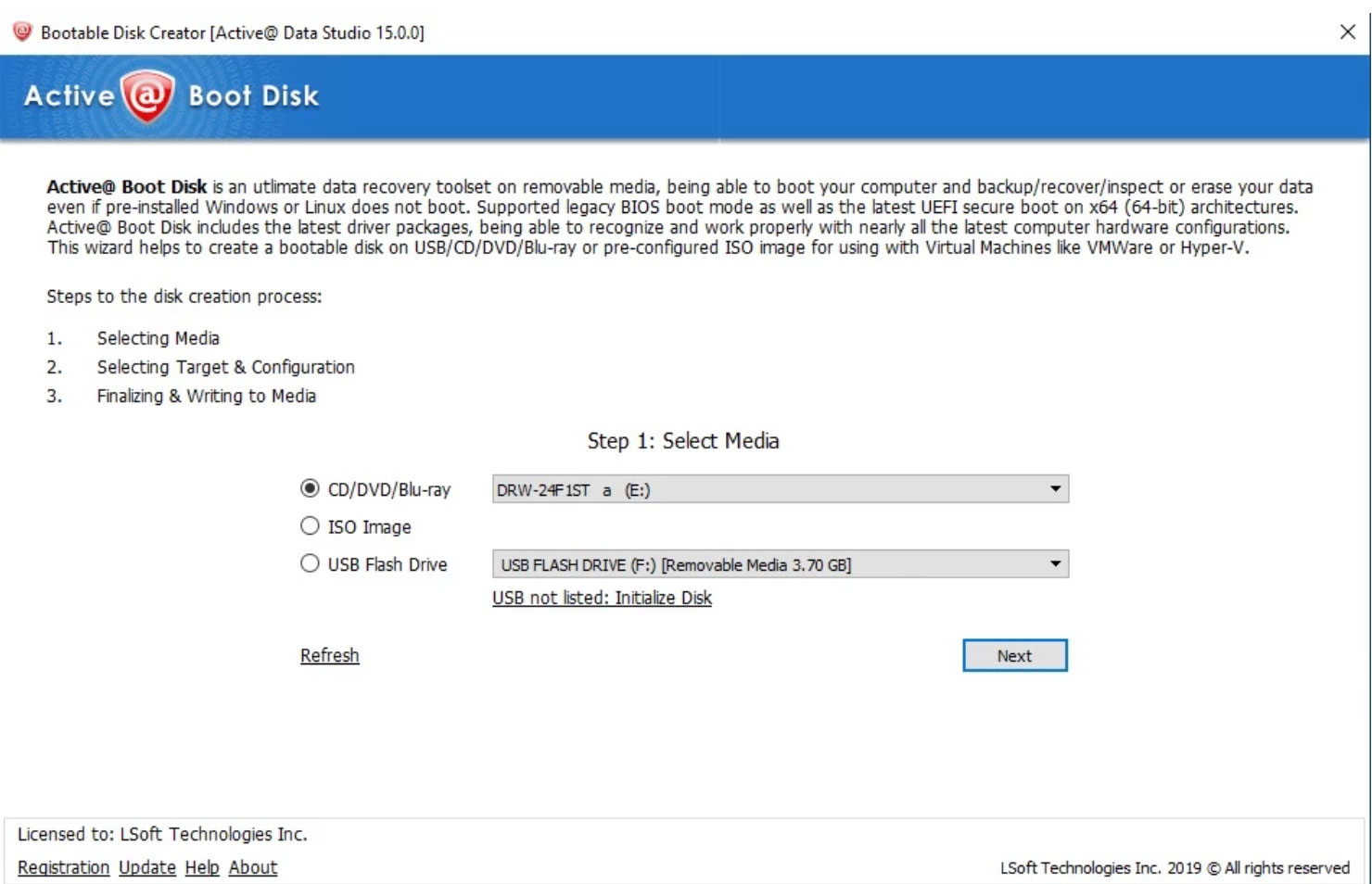 How to fix boot sectors with Active Boot Disk?