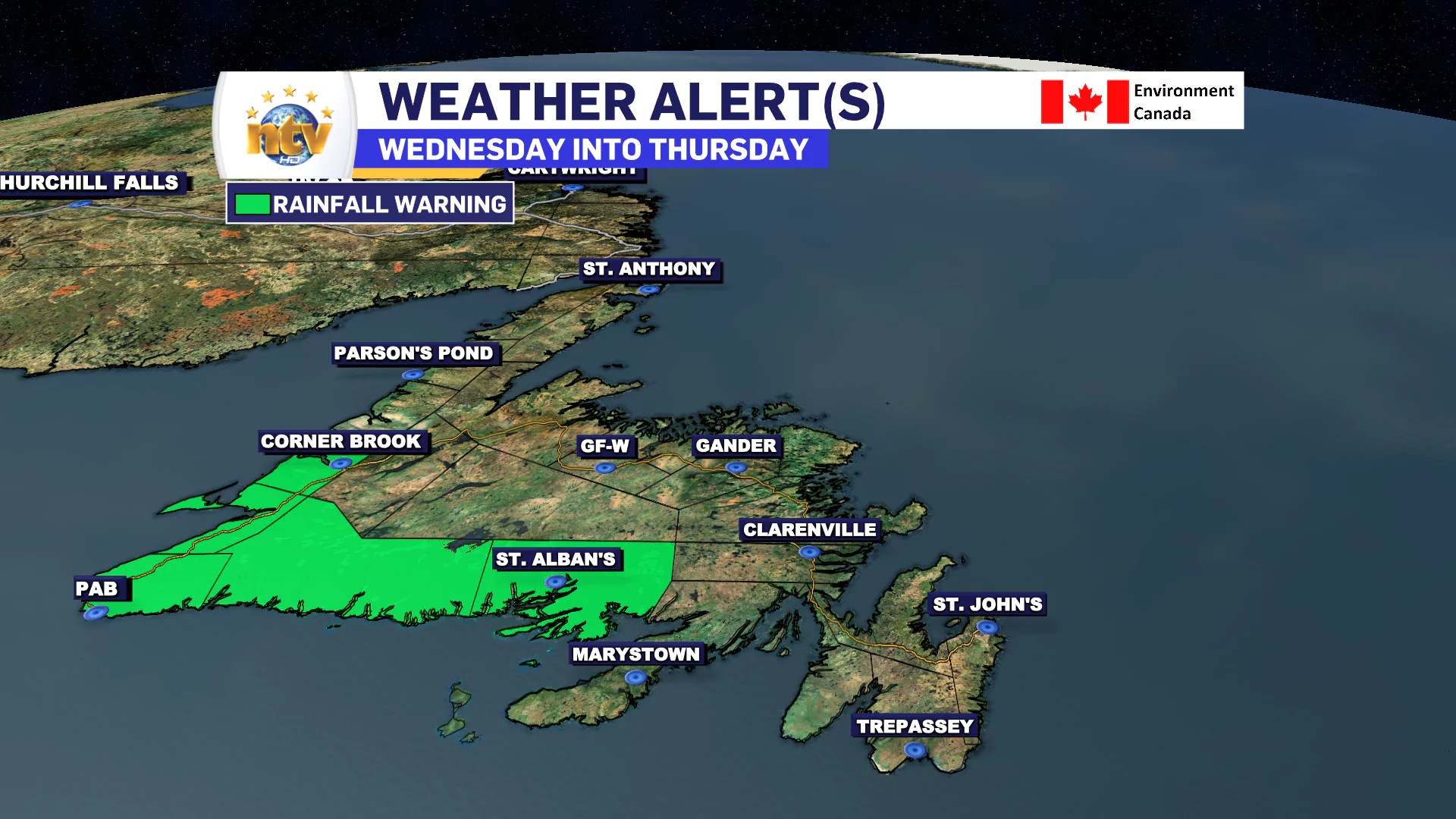 Environment Canada issues Rainfall Warning for parts of southern