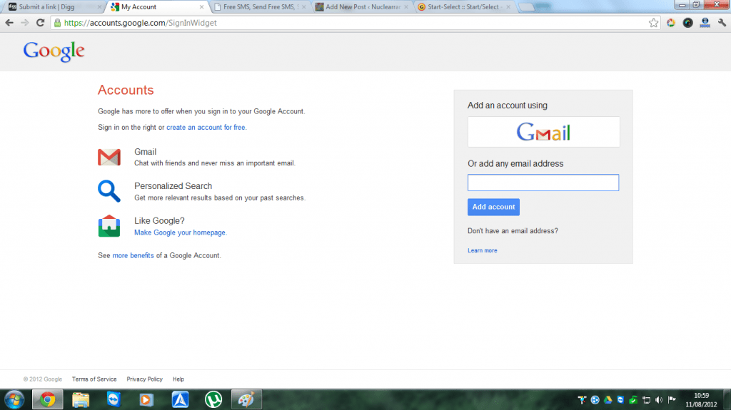 Google's new login page for multiple accounts