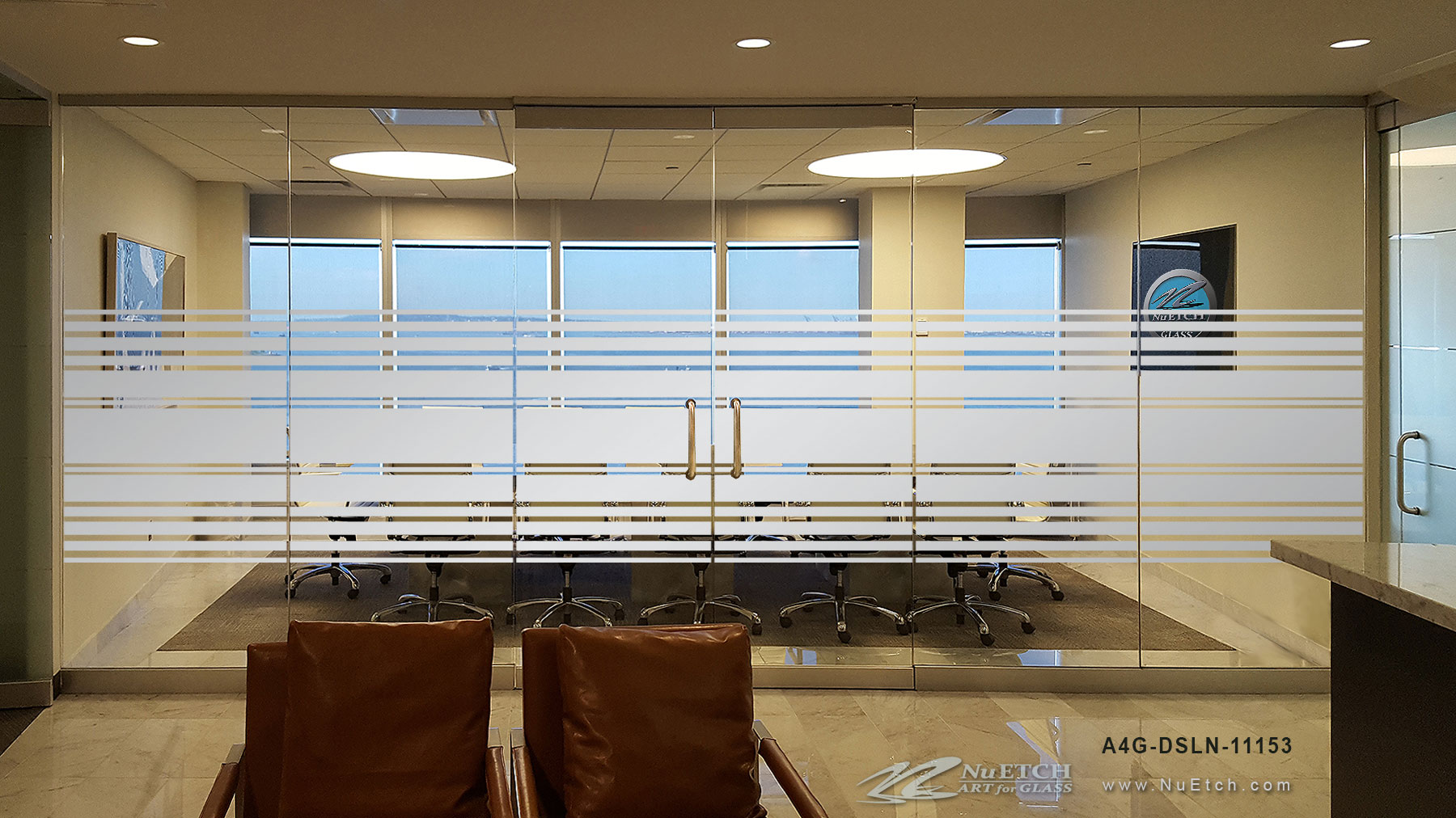 Privacy on Conference Room Glass Panels and Doors NuEtch Art for Glass