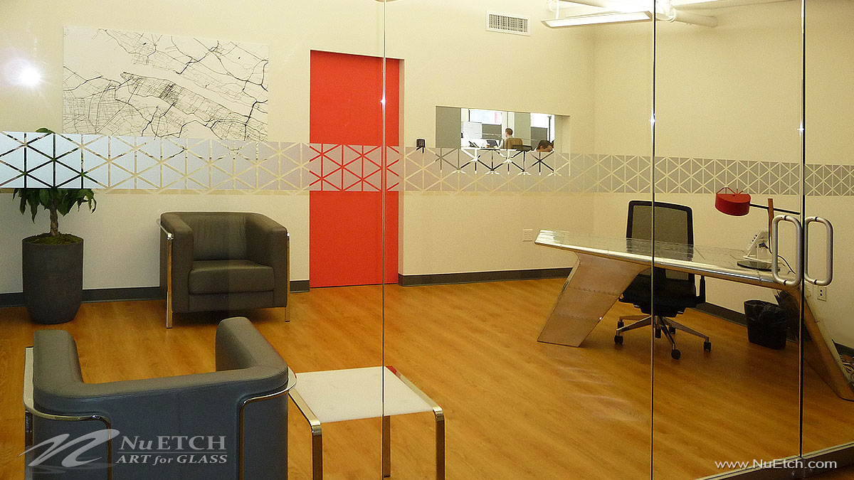 Distraction Markers on glass panels and doors in commercial space is