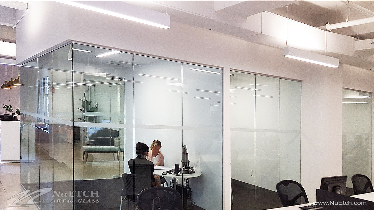 Distraction Markers on glass panels and doors in commercial space is