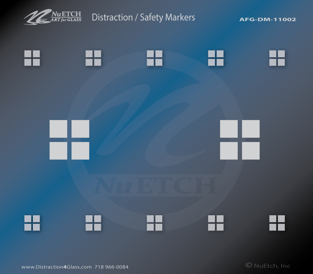Distraction Safety Markers SquaresDiamondsDashes NuEtch Art for Glass