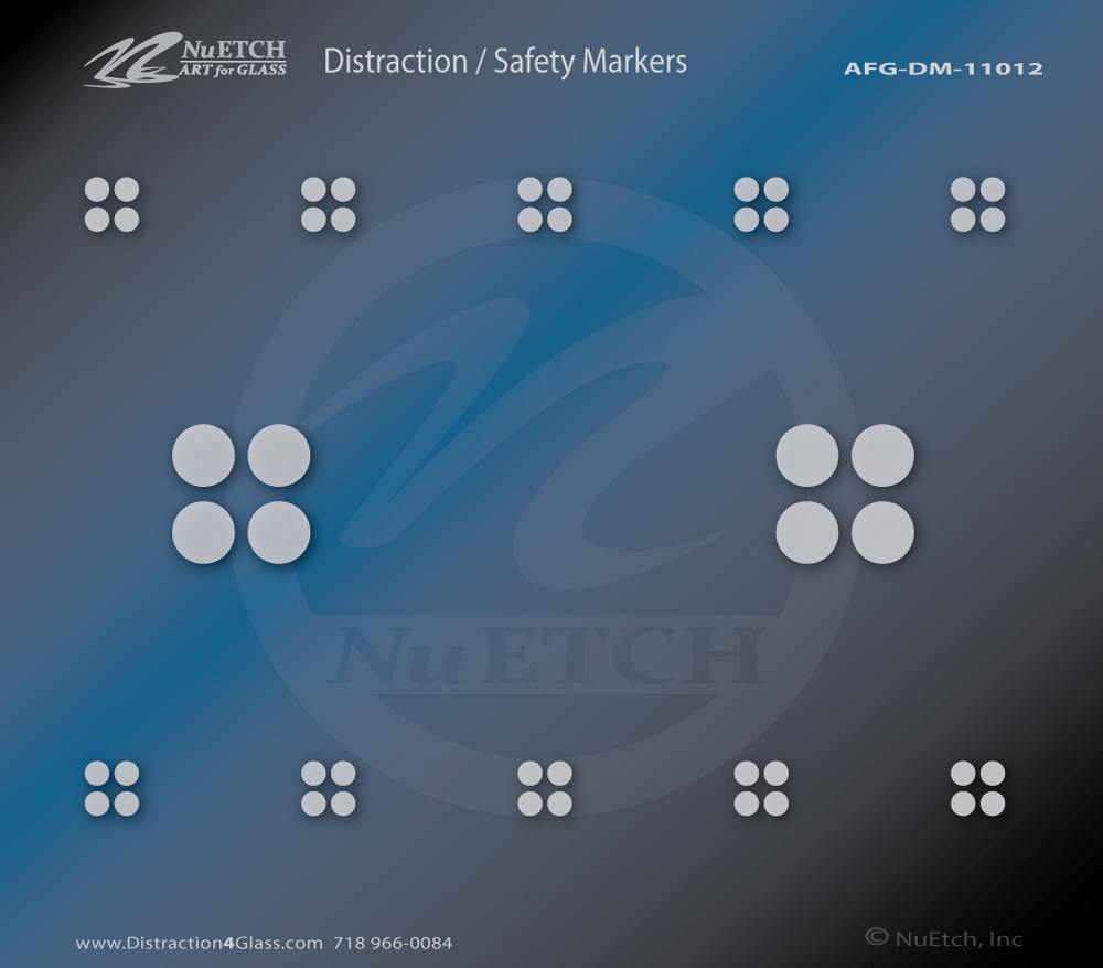 Distraction Safety Markers CirclesOvalsPolygons NuEtch Art for Glass