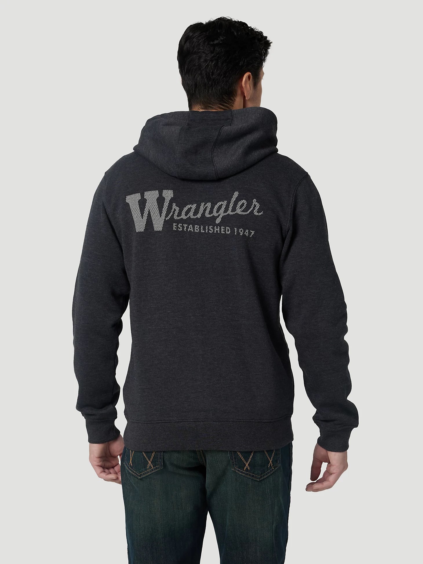 MEN'S WRANGLER HOODIE IN CHARCOAL HEATHER El Nuevo Rancho Grande