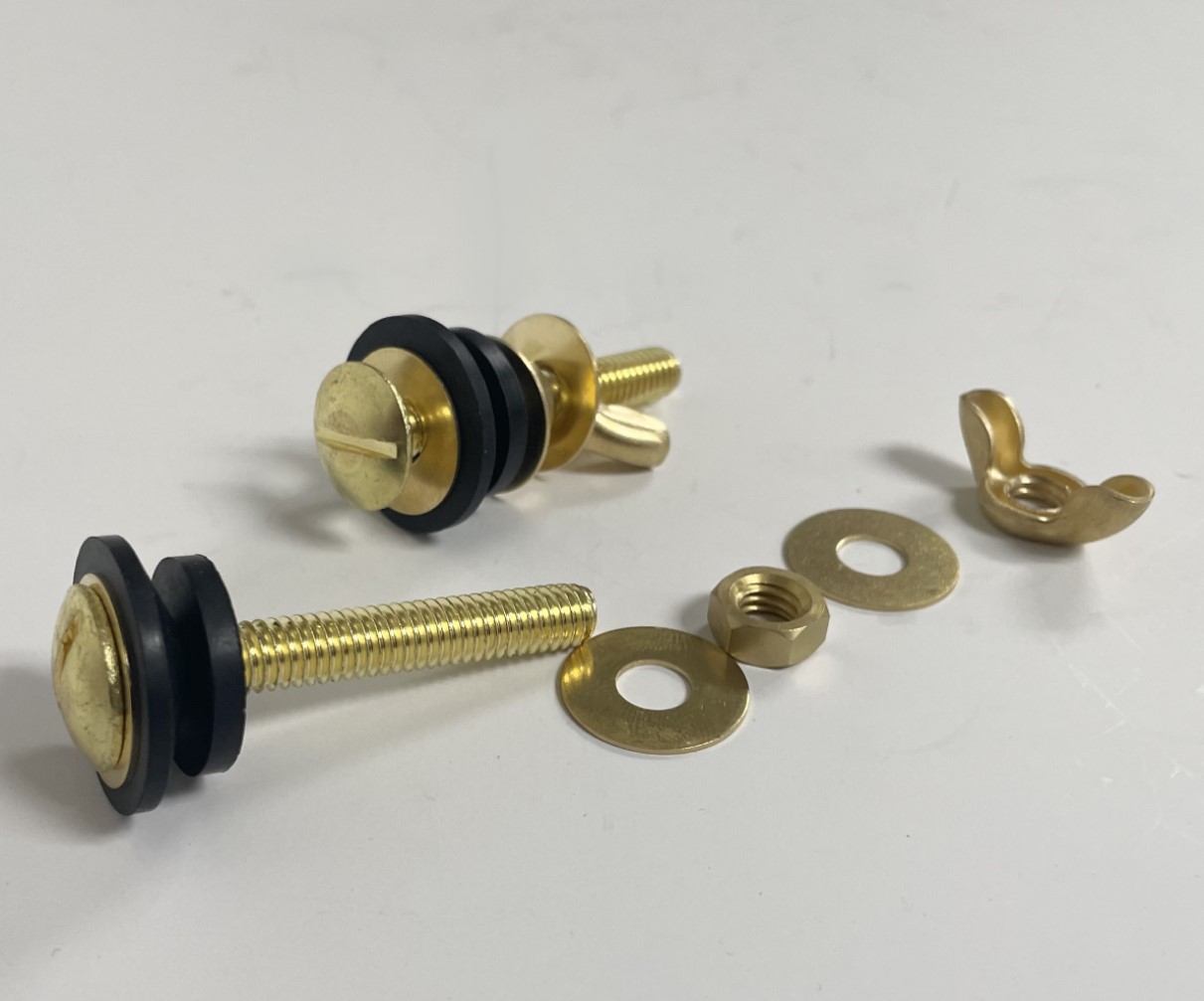 Toilet Bolts, Tank To Bowl, 2 & 1/4 Inch Brass Bolts NuFlush