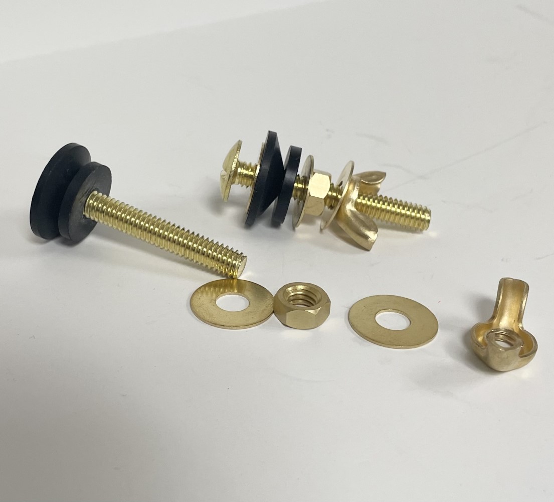Toilet Bolts, Tank To Bowl, 2 & 1/4 Inch Brass Bolts NuFlush