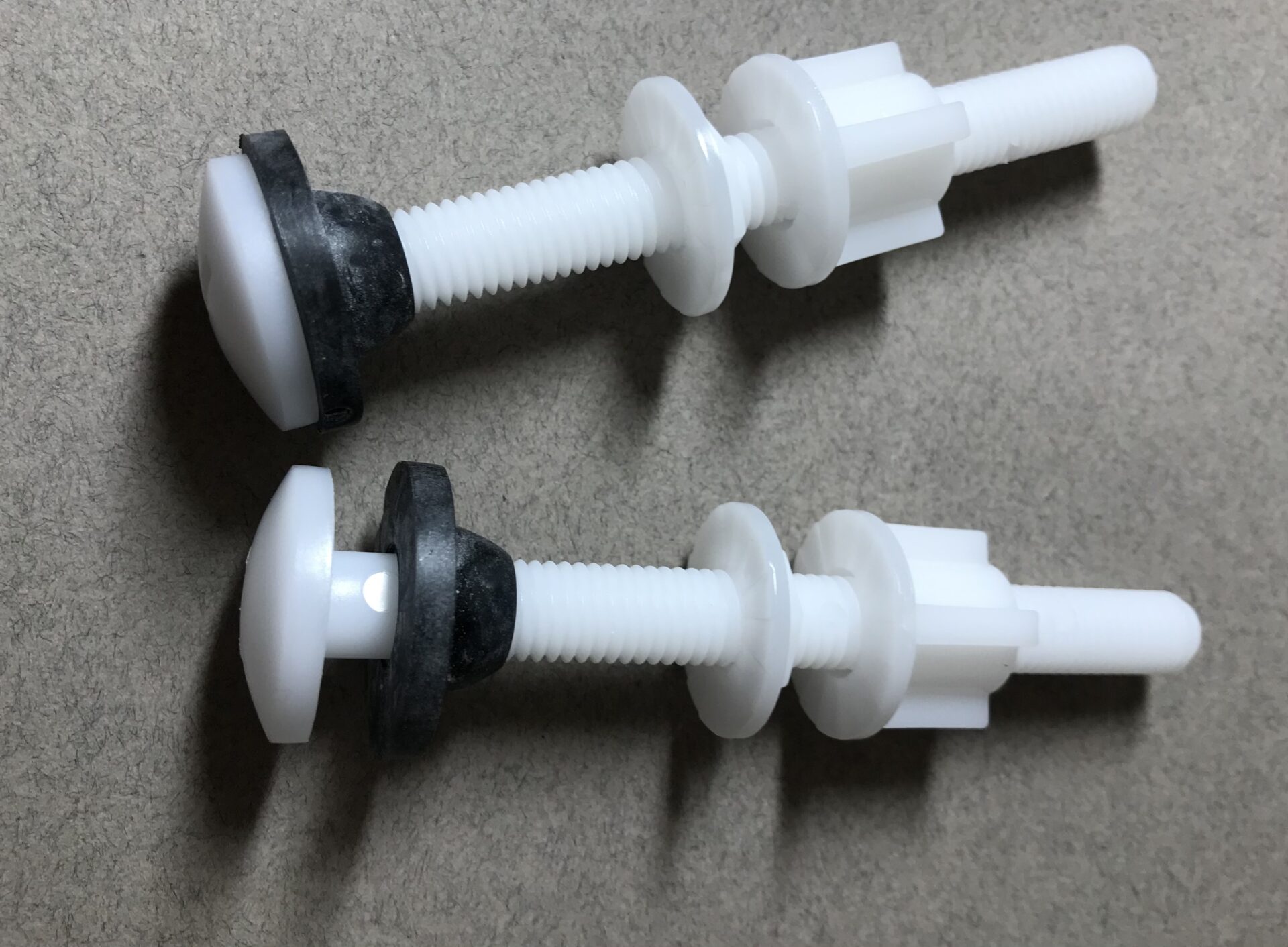 Toilet Bolts, Nylon 4 Inch 3/8 Inch Diameter, By NuFlush NuFlush