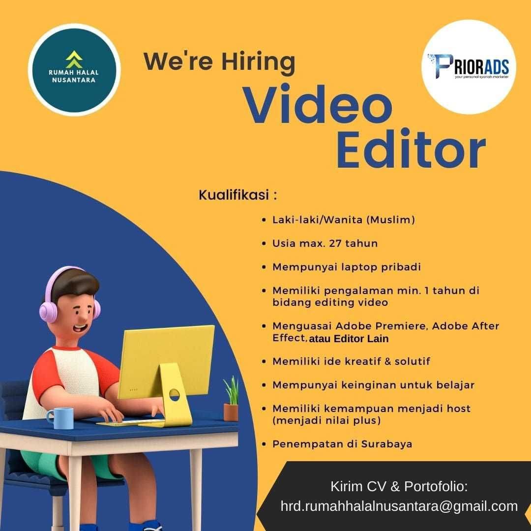 Lowongan Kerja Video Editor di Rumah Halal Nusantara 2022