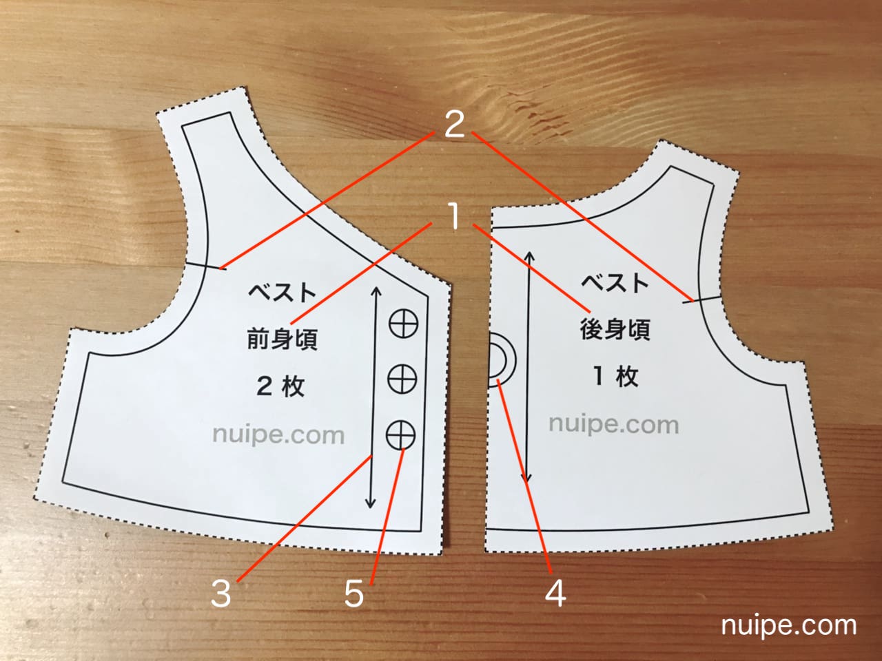 画像をダウンロード 子ども ベスト 製図 型紙