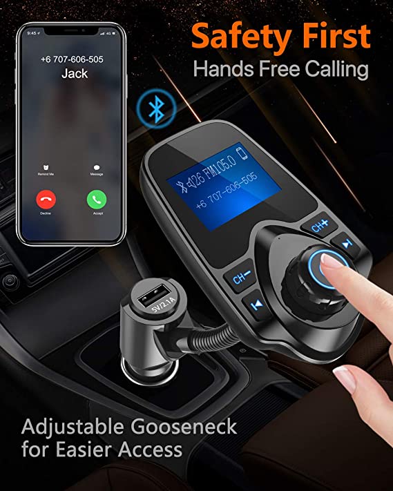 KM18 InCar Bluetooth FM Transmitter Nulaxy
