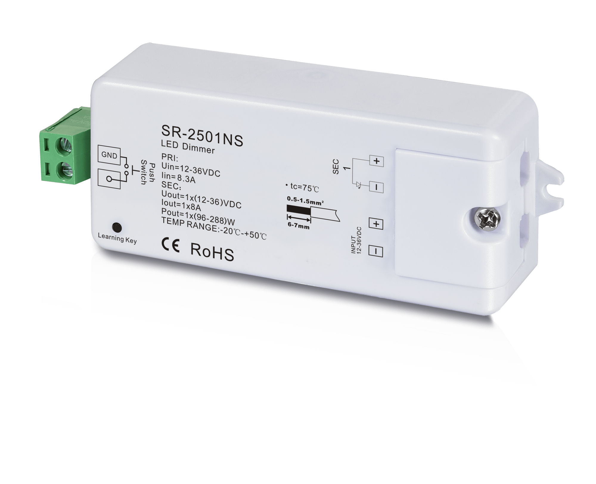 Led Dimmer Radiografisch-Ontvanger 12-36Vdc 240-720W | Nuled.nl