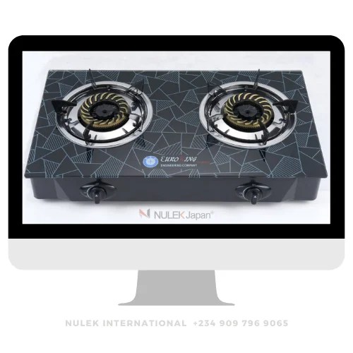 Euroking 2Hob Glass Top Gas Cooker Model EKG1015GB Nulek International