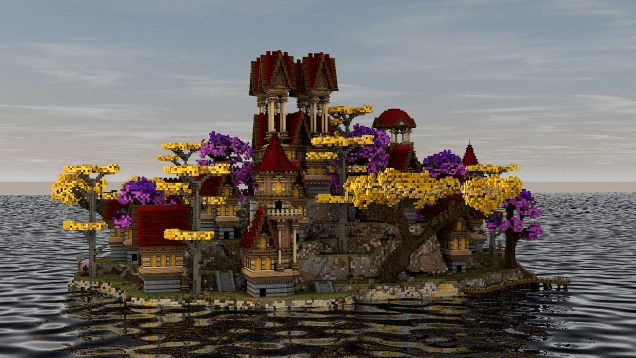 SCHEMATICS [Lobby] Fantasy Minecraft Island Lobby // AQUA // WATER