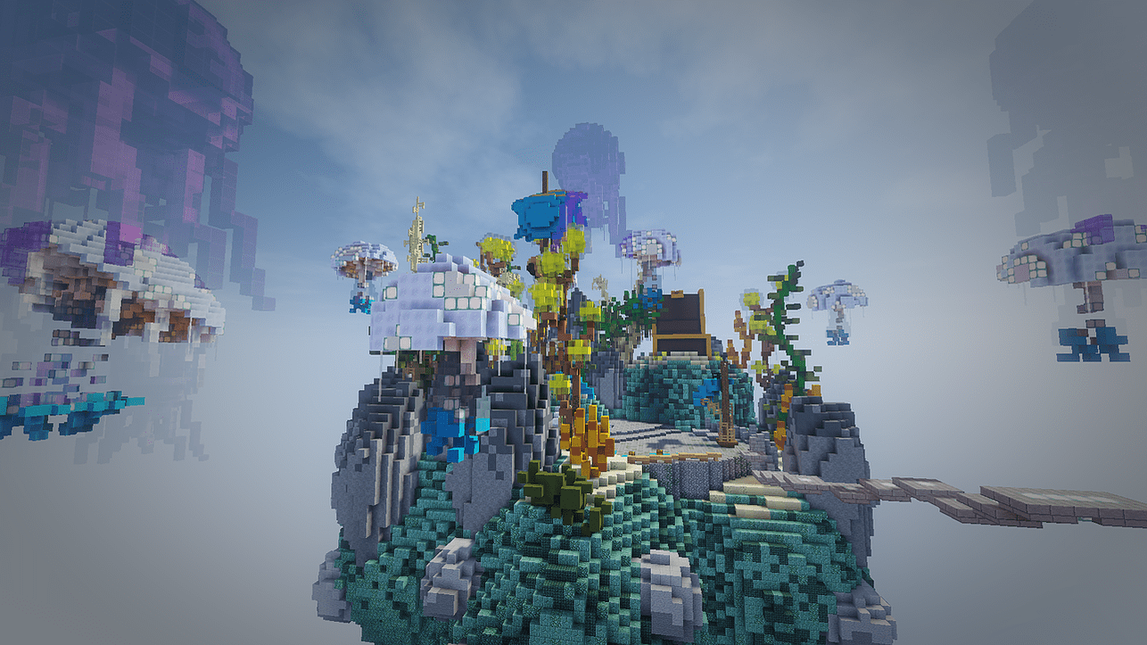 PREMIUM Underwater Skyblock Spawn // JELLYFISH HUB // == LEAKED / \ BUILD