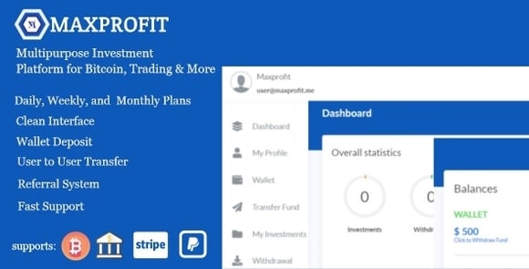 Download #Max Profit v5.0 – Online Multipurpose Investment Platform Script