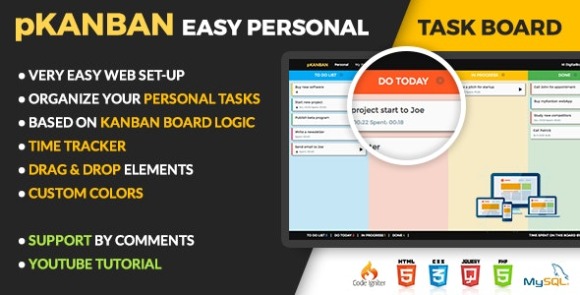 Download #pKANBAN v1.9 – Personal Task Board PHP Script