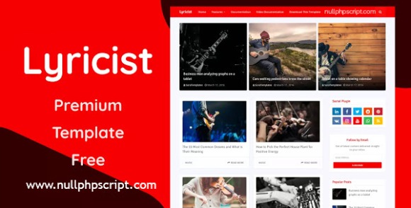 Download #Lyricist v1.0 – (Premium) Blogger Template Free