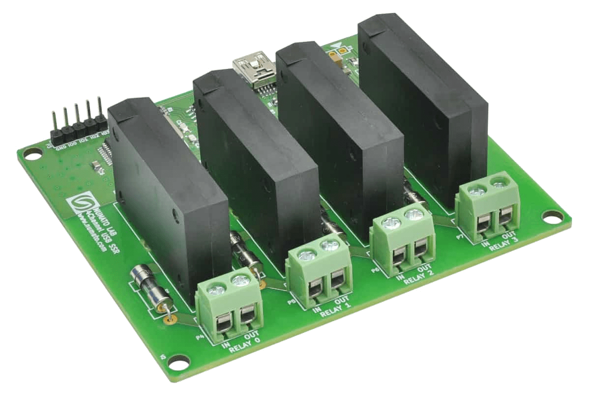 4 Channel USB Solid State Relay Module With GPIO Numato Lab