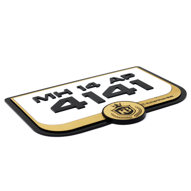 Acrylic Custom 3D Bike Number Plate NPD