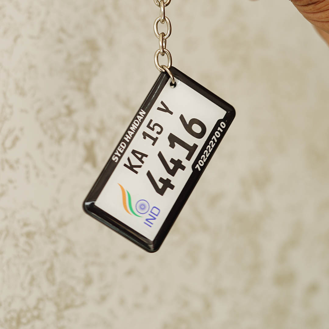Customized Number Plate Gel Keychain NPD
