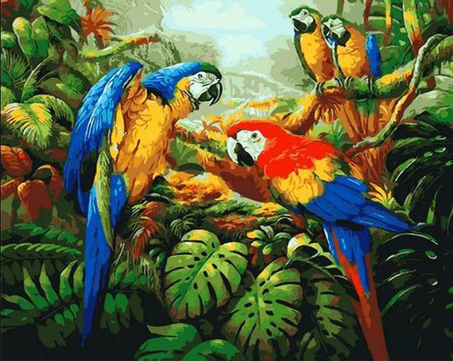 Tropical Parrots Paint By Numbers Numeral Paint Kit
