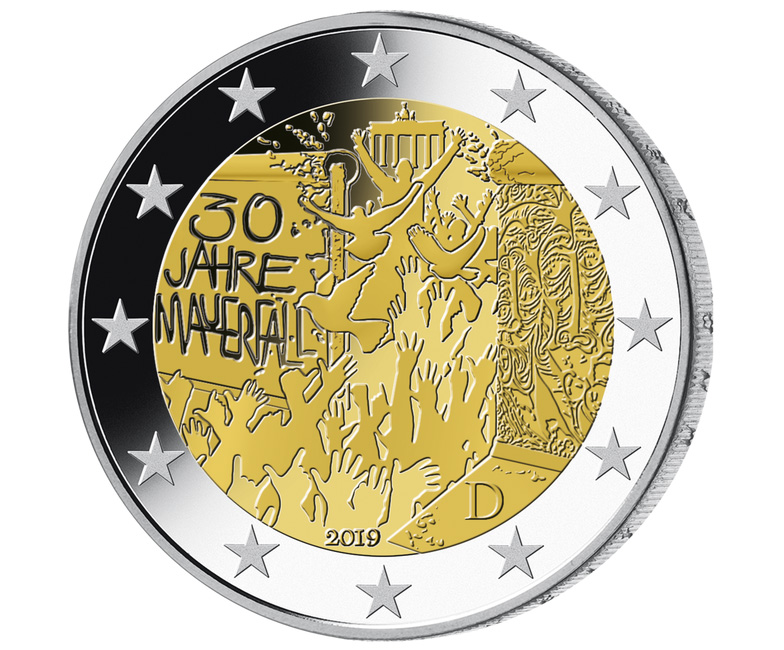 2 euro 2019, 30 ans après la chute du mur de Berlin, projet commun