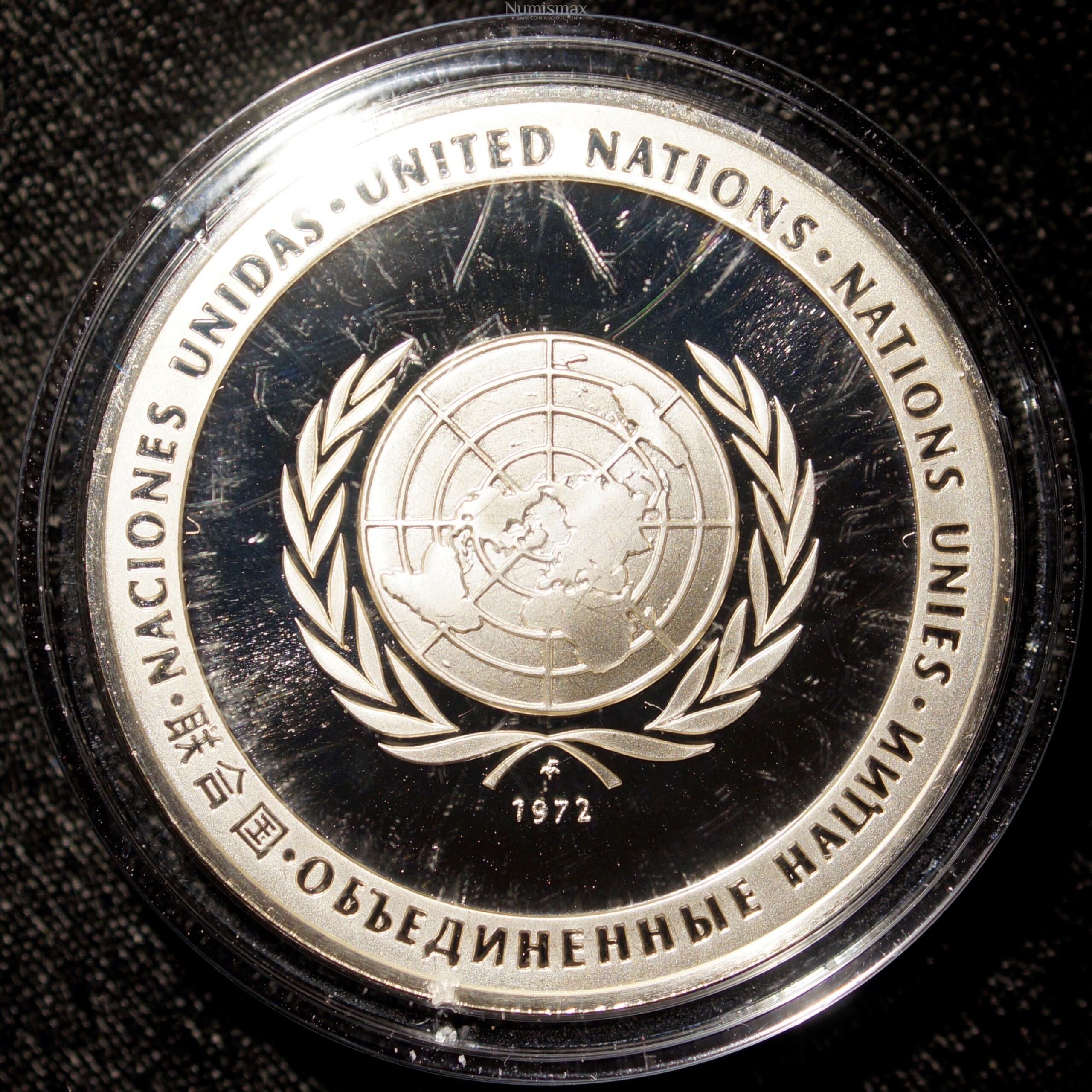1972 United Nations Sterling Silver Proof Peace Medal Numismax