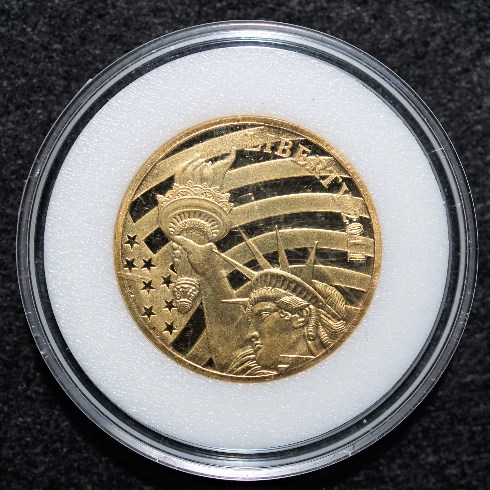 2011 Cook Island 25.00 1/2 oz .24 Pure Gold Statue Of Liberty Numismax