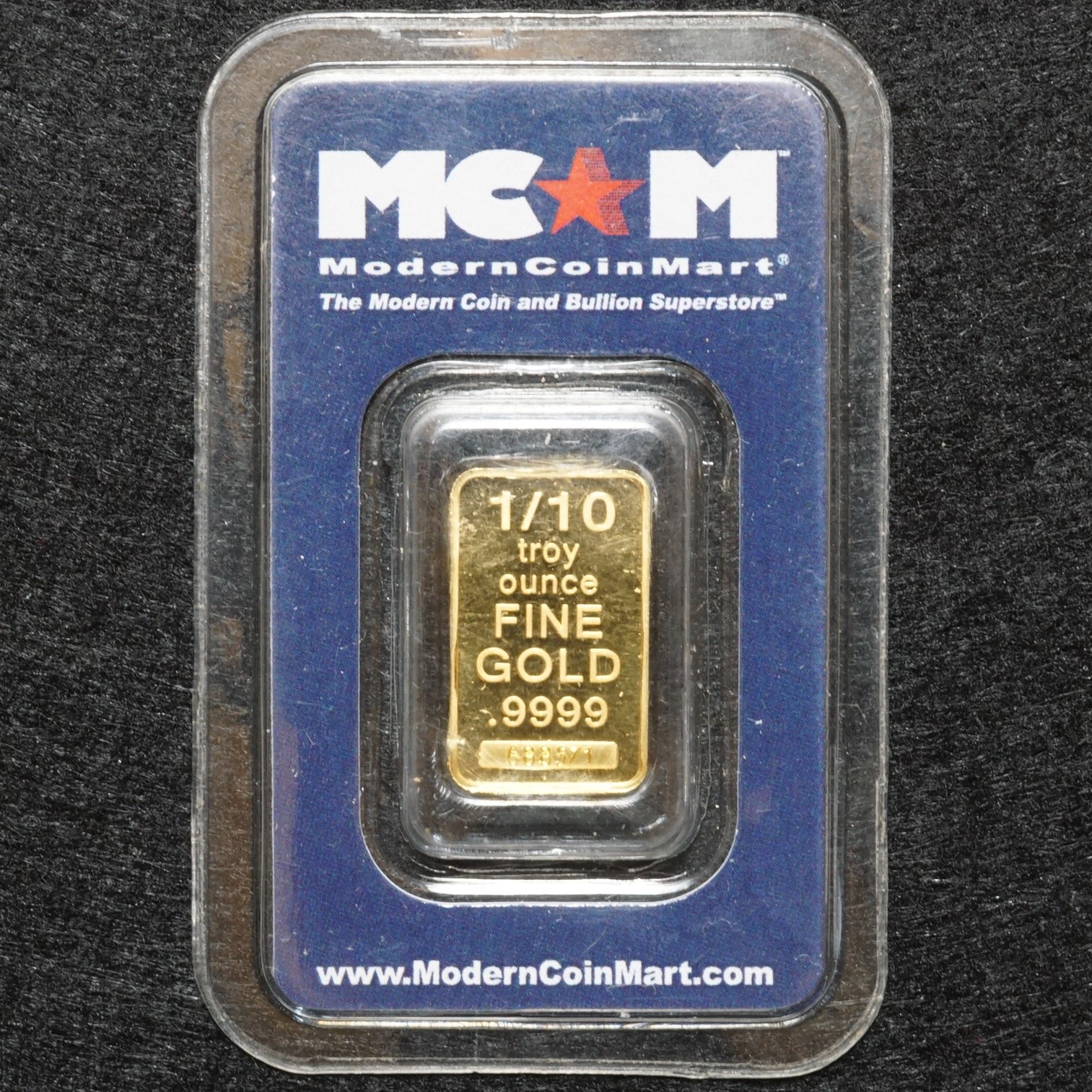 Modern Coin Mart Gold One tenth (1/10) Ounce Bar Numismax