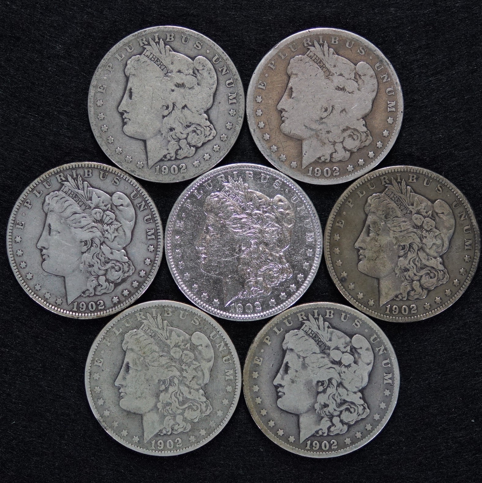 1902 Silver Dollar (7) Seven Coin Lot Numismax