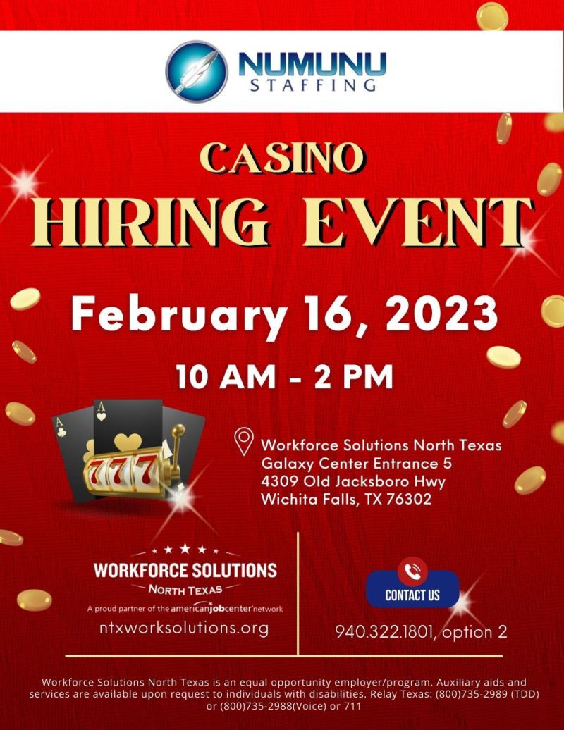 Numunu Staffing Hosts Casino Hiring Event in Wichita Falls at Texas