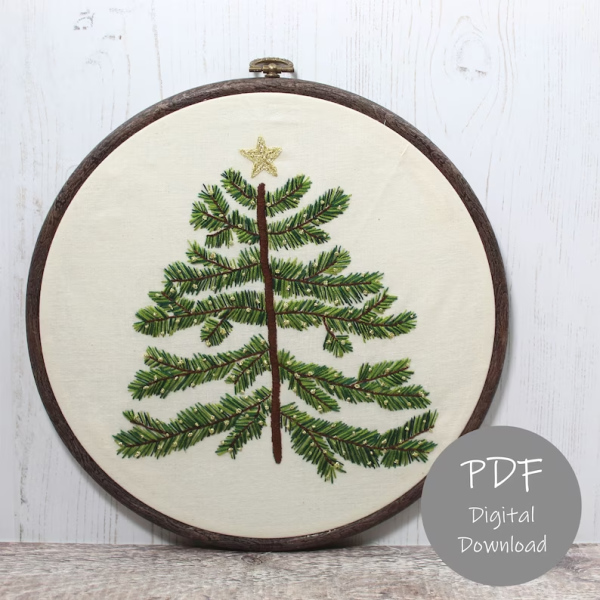 Crafty Christmas Tree Embroidery PDF Download Nurge
